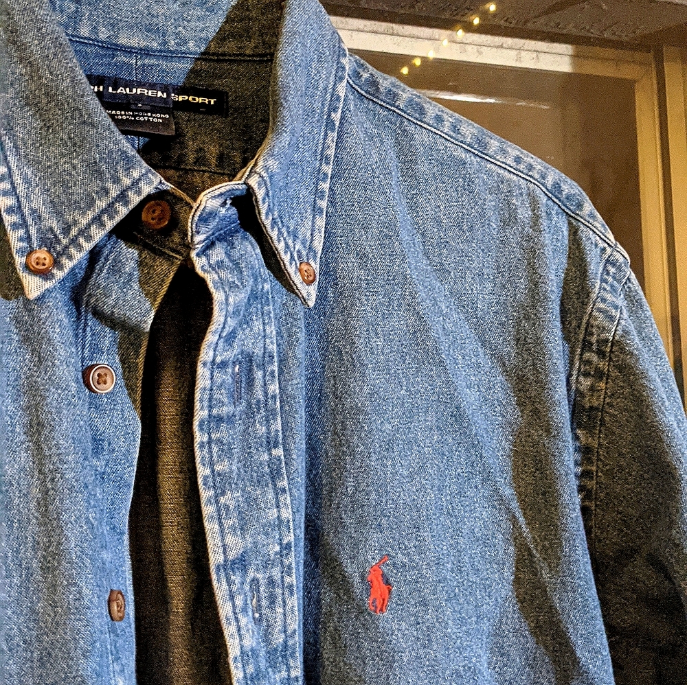 Vintage 90s Ralph Lauren Denim Jean Button Up